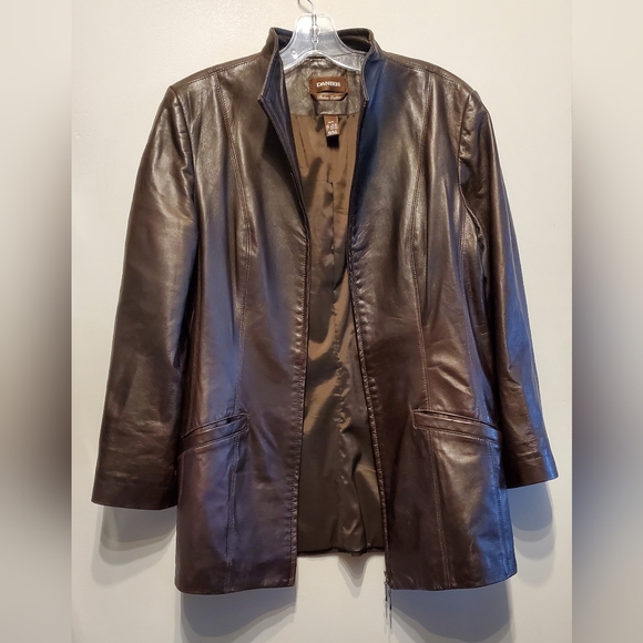 Danier Jackets & Blazers - 40. Danier Italian Leather Chocolate Brown Jacket